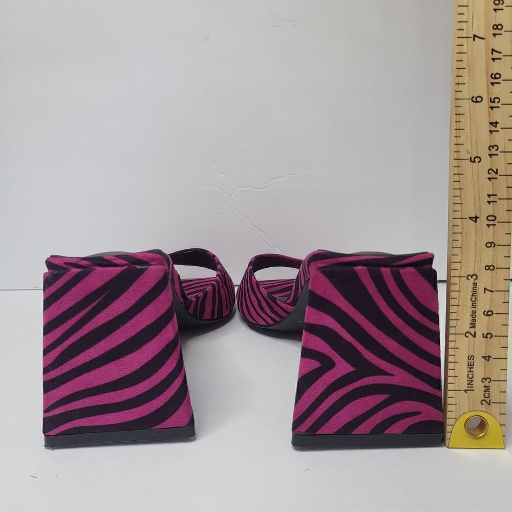 Nasty Gal X Z_code_z Zebra Print Flared Heel Mule… - image 6